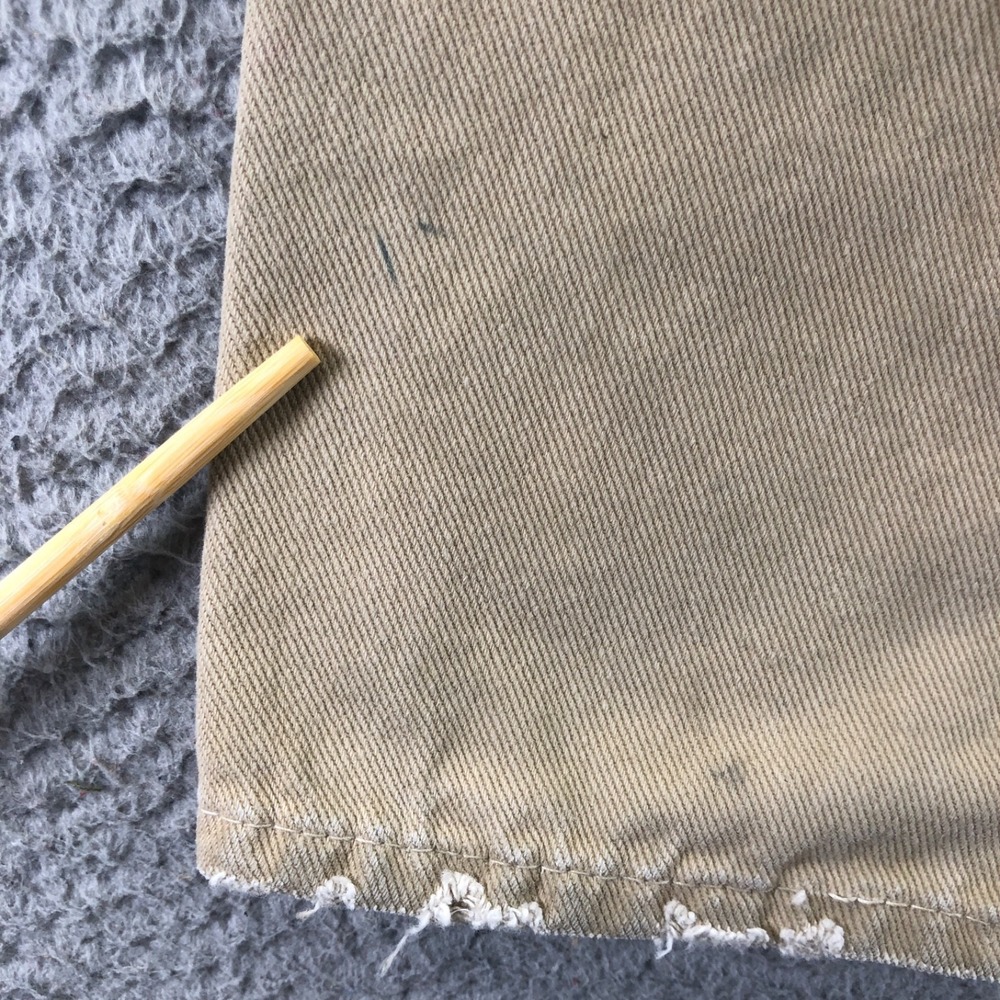 Alexander McQueen Jeans Womens 26 Beige Distressed Straight Leg Made In Italy - Picture 7 of 16